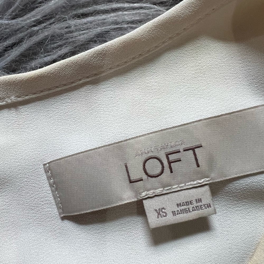 LOFT Cream Flutter Sleeve Ruffled Tank Top - Picture 9 of 9